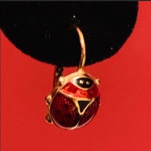 14k yellow gold and enamel lever back earrings